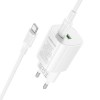 МЗП Borofone BA104A Pudding PD20W+QC3.0 (1USB-A/1C) + кабель Type-C to Type-C White