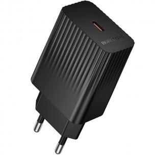 Мережевий зарядний пристрій Borofone BAS73A Source 20 Вт, USB-C, чорний Мережевий зарядний пристрій Borofone BAS73A Source 20 Вт, USB-C, чорний