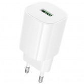 Мережевий зарядний пристрій Borofone BA102A Pudding 18 Вт QC 3.0, USB-A, білий Мережевий зарядний пристрій Borofone BA102A Pudding 18 Вт QC 3.0, USB-A, білий