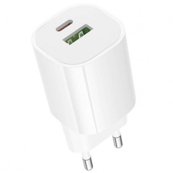 МЗП Borofone BA104A Pudding PD20W+QC3.0 (1USB-A/1C) White МЗП Borofone BA104A Pudding PD20W+QC3.0 (1USB-A/1C) White
