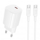МЗП Borofone BA103A Pudding PD20W (1USB-C) + кабель Type-C to Type-C White МЗП Borofone BA103A Pudding PD20W (1USB-C) + кабель Type-C to Type-C White