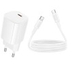 МЗП Borofone BA103A Pudding PD20W (1USB-C) + кабель Type-C to Type-C White