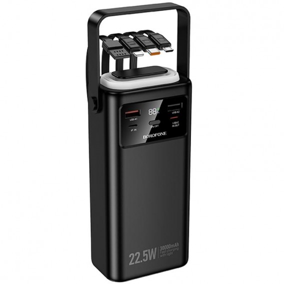 Портативний ЗП Power Bank Borofone BJ65 High 22.5W+PD20W with cable 30000 mAh Black Портативний ЗП Power Bank Borofone BJ65 High 22.5W+PD20W with cable 30000 mAh Black
