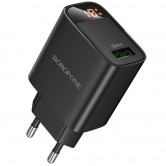 Мережевий зарядний пристрій Borofone BA95A Ilustre QC 3.0 18 Вт, USB-A, чорний Мережевий зарядний пристрій Borofone BA95A Ilustre QC 3.0 18 Вт, USB-A, чорний