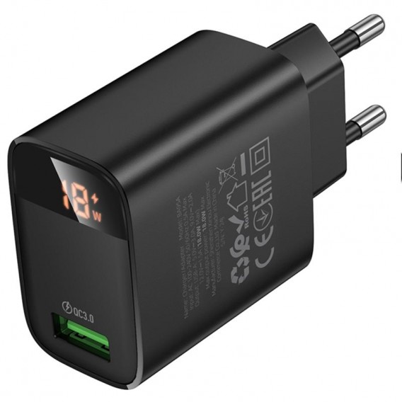 МЗП Borofone BA95A Ilustre QC3.0 18W (1USB-A) Black МЗП Borofone BA95A Ilustre QC3.0 18W (1USB-A) Black