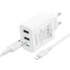 МЗП Borofone BA105A Stellar 15W (2USB-A/1C) + кабель USB to Lightning White
