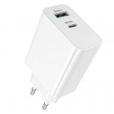 Сетевое зарядное устройство Borofone BA108A Stellar 30 Вт, USB-A + USB-C, белое