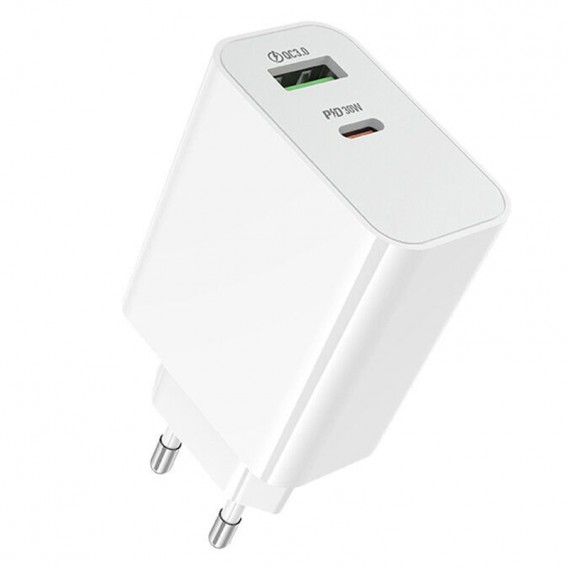 МЗП Borofone BA108A Stellar PD30W+QC3.0 (1USB-A/1C) White