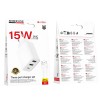 МЗП Borofone BA105A Stellar 15W (2USB-A/1C) + кабель USB to MicroUSB White