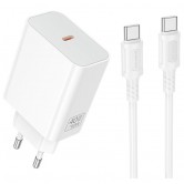 МЗП Borofone BA109A Star PD40W (1USB-C) + кабель Type-C to Type-C White МЗП Borofone BA109A Star PD40W (1USB-C) + кабель Type-C to Type-C White