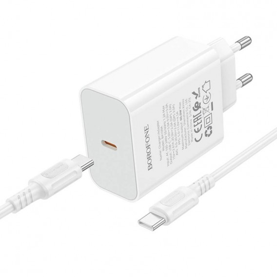 МЗП Borofone BA109A Star PD40W (1USB-C) + кабель Type-C to Type-C White МЗП Borofone BA109A Star PD40W (1USB-C) + кабель Type-C to Type-C White