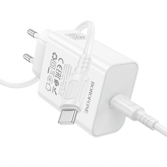 МЗП Borofone BA109A Star PD40W (1USB-C) + кабель Type-C to Type-C White МЗП Borofone BA109A Star PD40W (1USB-C) + кабель Type-C to Type-C White