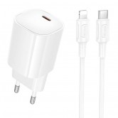 МЗП Borofone BA103A Pudding PD20W (1USB-C) + кабель Type-C to Lightning White МЗП Borofone BA103A Pudding PD20W (1USB-C) + кабель Type-C to Lightning White