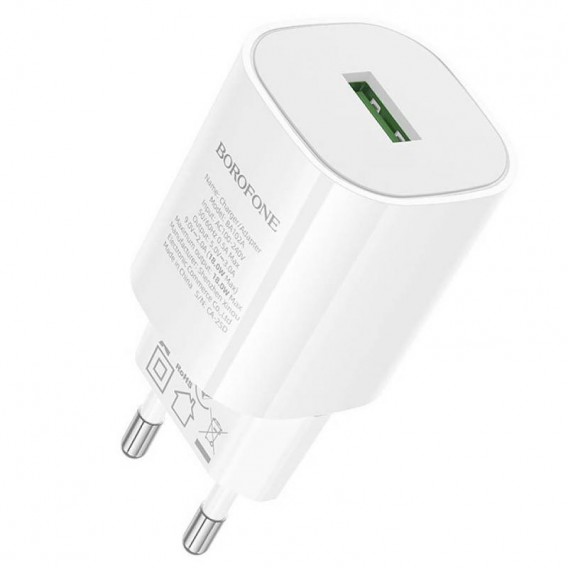 МЗП Borofone BA102A Pudding QC3.0 (1USB-A) + кабель USB to MicroUSB White МЗП Borofone BA102A Pudding QC3.0 (1USB-A) + кабель USB to MicroUSB White