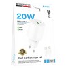 МЗП Borofone BA104A Pudding PD20W+QC3.0 (1USB-A/1C) + кабель Type-C to Lightning White