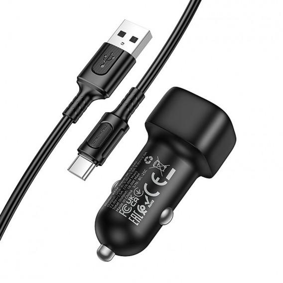 АЗП Borofone BZ34 Cloud QC3.0 (1USB-A) + кабель USB to Type-C Black