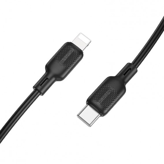 Дата кабель Borofone BX113 Lenny Type-C to Lightning 27W (2m) Black Дата кабель Borofone BX113 Lenny Type-C to Lightning 27W (2m) Black