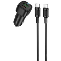 АЗП Borofone BZ34B Cloud PD20W+QC3.0 total 38W (1USB-A/1C) + кабель Type-C to Type-C Black АЗП Borofone BZ34B Cloud PD20W+QC3.0 total 38W (1USB-A/1C) + кабель Type-C to Type-C Black
