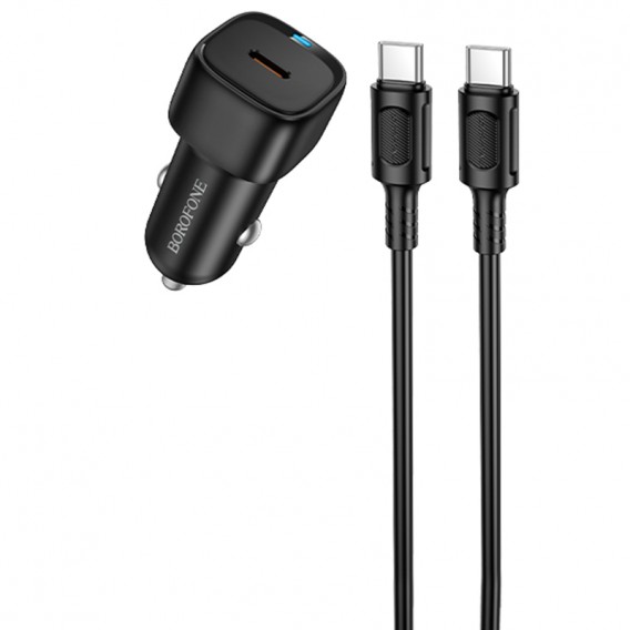 АЗП Borofone BZ34A Cloud PD20W (1USB-C) + кабель Type-C to Type-C Black