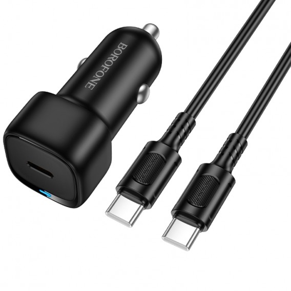 АЗП Borofone BZ34A Cloud PD20W (1USB-C) + кабель Type-C to Type-C Black АЗП Borofone BZ34A Cloud PD20W (1USB-C) + кабель Type-C to Type-C Black
