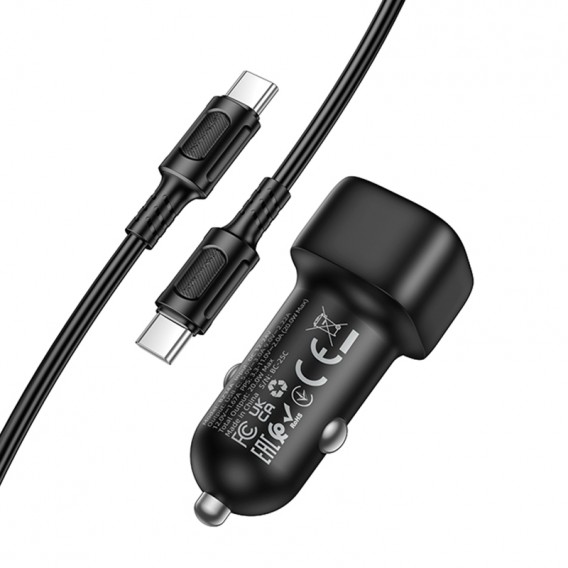АЗП Borofone BZ34A Cloud PD20W (1USB-C) + кабель Type-C to Type-C Black АЗП Borofone BZ34A Cloud PD20W (1USB-C) + кабель Type-C to Type-C Black