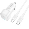 АЗП Borofone BZ34A Cloud PD20W (1USB-C) + кабель Type-C to Type-C White