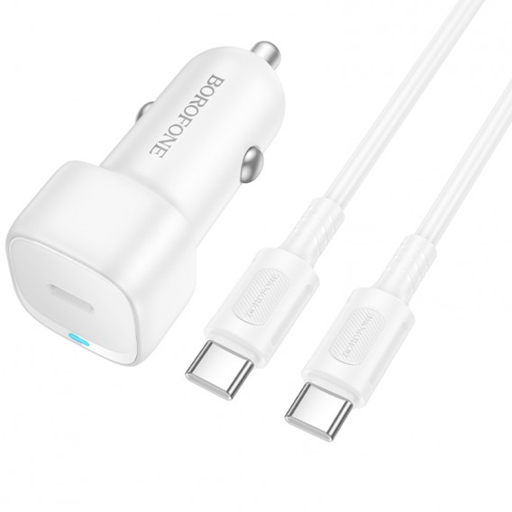 АЗП Borofone BZ34A Cloud PD20W (1USB-C) + кабель Type-C to Type-C White АЗП Borofone BZ34A Cloud PD20W (1USB-C) + кабель Type-C to Type-C White