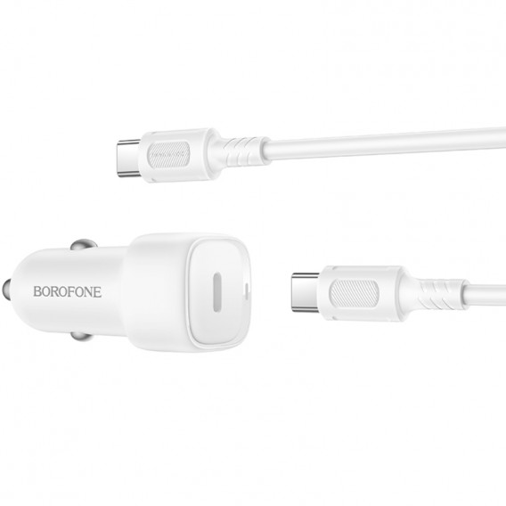 АЗП Borofone BZ34A Cloud PD20W (1USB-C) + кабель Type-C to Type-C White АЗП Borofone BZ34A Cloud PD20W (1USB-C) + кабель Type-C to Type-C White