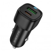 Автомобільний зарядний пристрій Borofone BZ34B Cloud 38 Вт, USB-A + USB-C, Чорний / Black