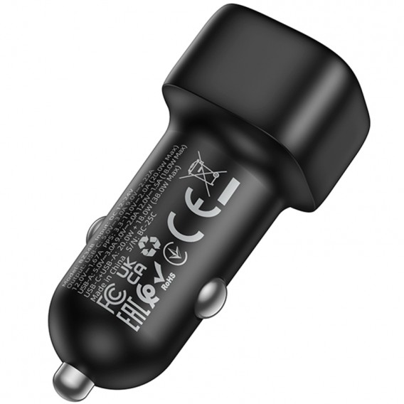АЗП Borofone BZ34B Cloud PD20W+QC3.0 total 38W (1USB-A/1C) Black