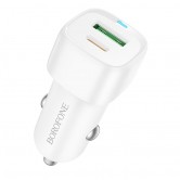 Автомобільний зарядний пристрій Borofone BZ34B Cloud 38 Вт, USB-A + USB-C, Білий / White Автомобільний зарядний пристрій Borofone BZ34B Cloud 38 Вт, USB-A + USB-C, Білий / White