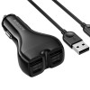 АЗП Borofone BZ35 Leader PD15W+QC3.0 total 30W (2USB-A/2C) + кабель USB to Lightning Black