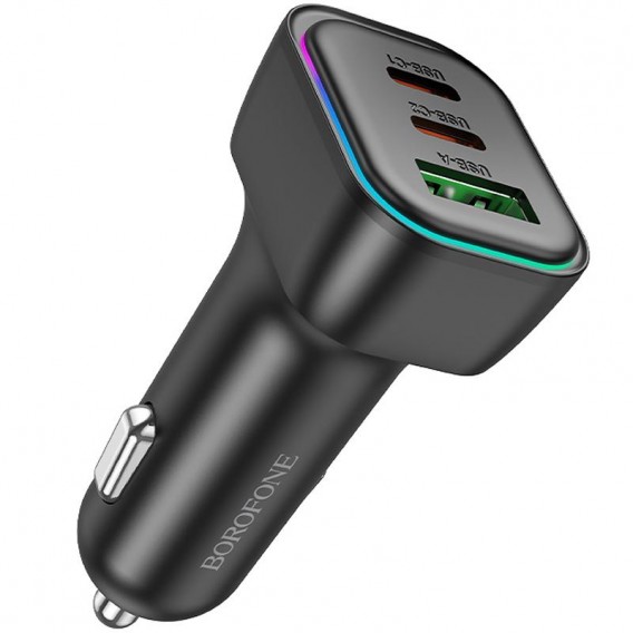 АЗП Borofone BZ28C Trophie PD60W+QC3.0 (1USB-A/2C) Black