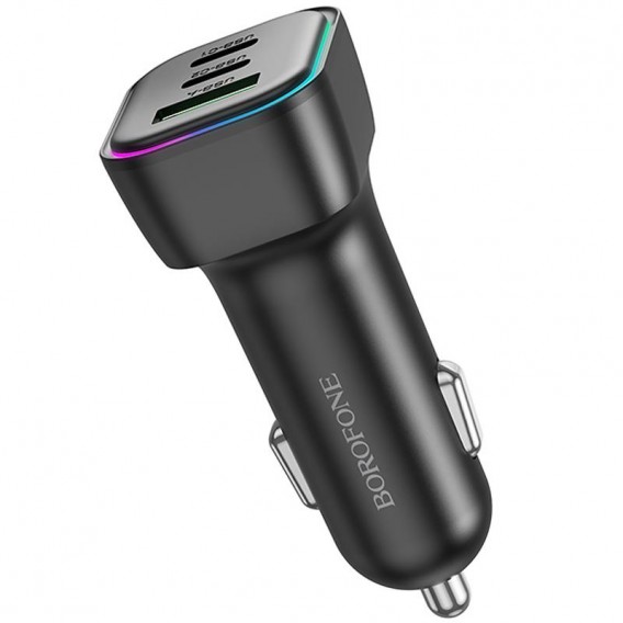 АЗП Borofone BZ28C Trophie PD60W+QC3.0 (1USB-A/2C) Black