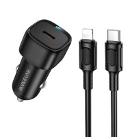 АЗП Borofone BZ34A Cloud PD20W (1USB-C) + кабель Type-C to Lightning Black
