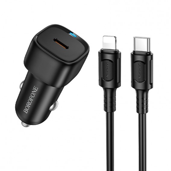АЗП Borofone BZ34A Cloud PD20W (1USB-C) + кабель Type-C to Lightning Black
