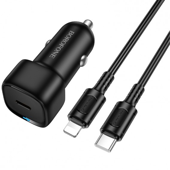 АЗП Borofone BZ34A Cloud PD20W (1USB-C) + кабель Type-C to Lightning Black АЗП Borofone BZ34A Cloud PD20W (1USB-C) + кабель Type-C to Lightning Black