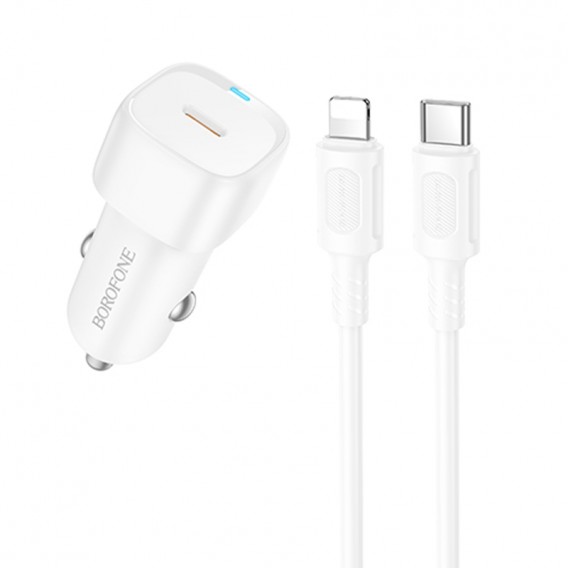АЗП Borofone BZ34A Cloud PD20W (1USB-C) + кабель Type-C to Lightning White