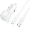 АЗП Borofone BZ34A Cloud PD20W (1USB-C) + кабель Type-C to Lightning White