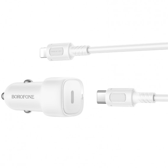 АЗП Borofone BZ34A Cloud PD20W (1USB-C) + кабель Type-C to Lightning White АЗП Borofone BZ34A Cloud PD20W (1USB-C) + кабель Type-C to Lightning White