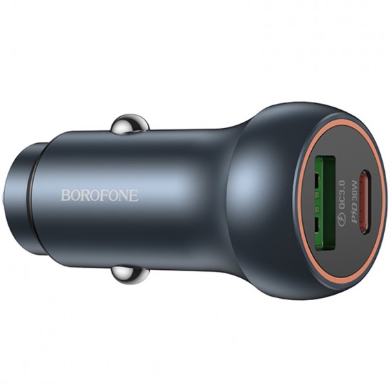 АЗП Borofone BZ32B Fresh PD30W+QC3.0 total 48W (1USB-A/1C) Metal gray