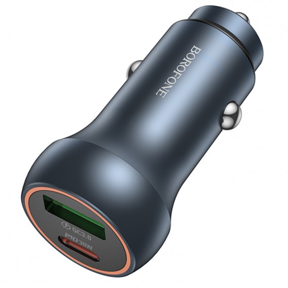 АЗП Borofone BZ32B Fresh PD30W+QC3.0 total 48W (1USB-A/1C) Metal gray