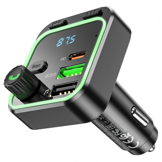 АЗП FM модулятор Borofone BC53 Highway PD20W+QC3.0 (2USB-A/1C) Black АЗП FM модулятор Borofone BC53 Highway PD20W+QC3.0 (2USB-A/1C) Black