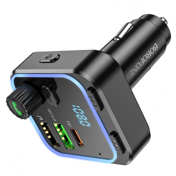 АЗП FM модулятор Borofone BC53 Highway PD20W+QC3.0 (2USB-A/1C) Black АЗП FM модулятор Borofone BC53 Highway PD20W+QC3.0 (2USB-A/1C) Black