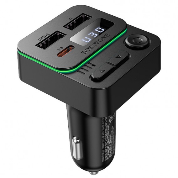 АЗП FM модулятор Borofone BC60 Hero 35W (2USB-A/1C) Black АЗП FM модулятор Borofone BC60 Hero 35W (2USB-A/1C) Black