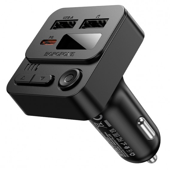 АЗП FM модулятор Borofone BC60 Hero 35W (2USB-A/1C) Black АЗП FM модулятор Borofone BC60 Hero 35W (2USB-A/1C) Black