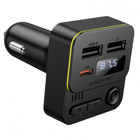 АЗП FM модулятор Borofone BC60 Hero 35W (2USB-A/1C) Black АЗП FM модулятор Borofone BC60 Hero 35W (2USB-A/1C) Black