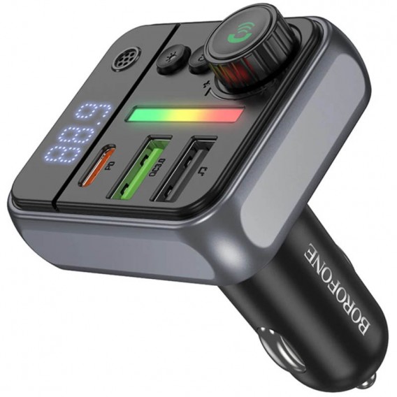 АЗП FM модулятор Borofone BC50 Ascenso PD20W+QC3.0 total 38W (2USB-A/1C) Black АЗП FM модулятор Borofone BC50 Ascenso PD20W+QC3.0 total 38W (2USB-A/1C) Black