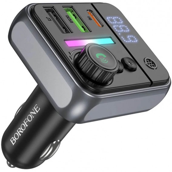 АЗП FM модулятор Borofone BC50 Ascenso PD20W+QC3.0 total 38W (2USB-A/1C) Black АЗП FM модулятор Borofone BC50 Ascenso PD20W+QC3.0 total 38W (2USB-A/1C) Black