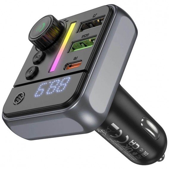АЗП FM модулятор Borofone BC50 Ascenso PD20W+QC3.0 total 38W (2USB-A/1C) Black АЗП FM модулятор Borofone BC50 Ascenso PD20W+QC3.0 total 38W (2USB-A/1C) Black